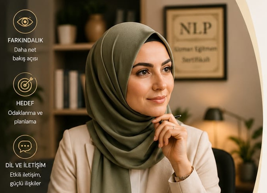 NLP uzmanı, çalışma masasında