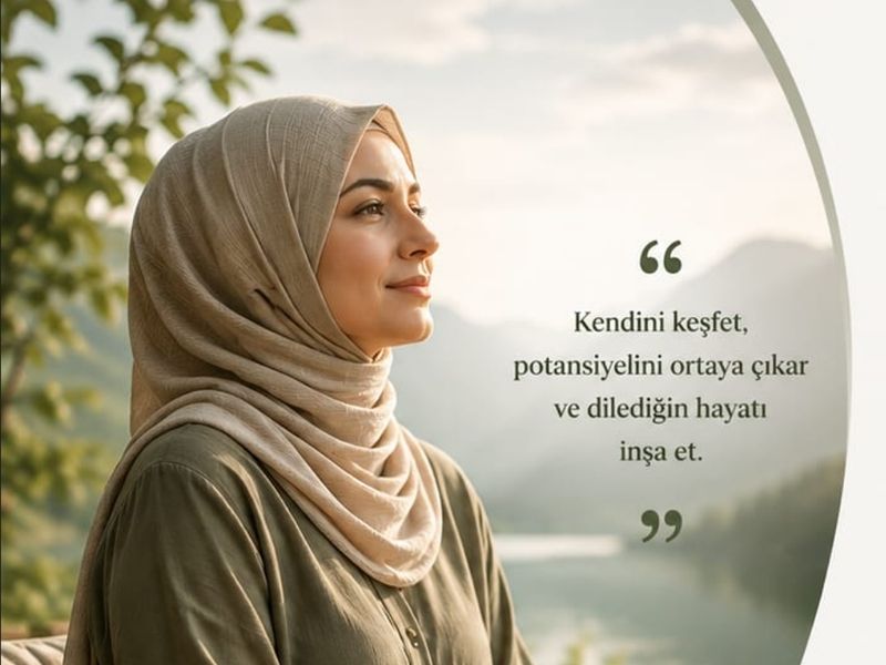 Doğada, ileriye bakan bir kadın